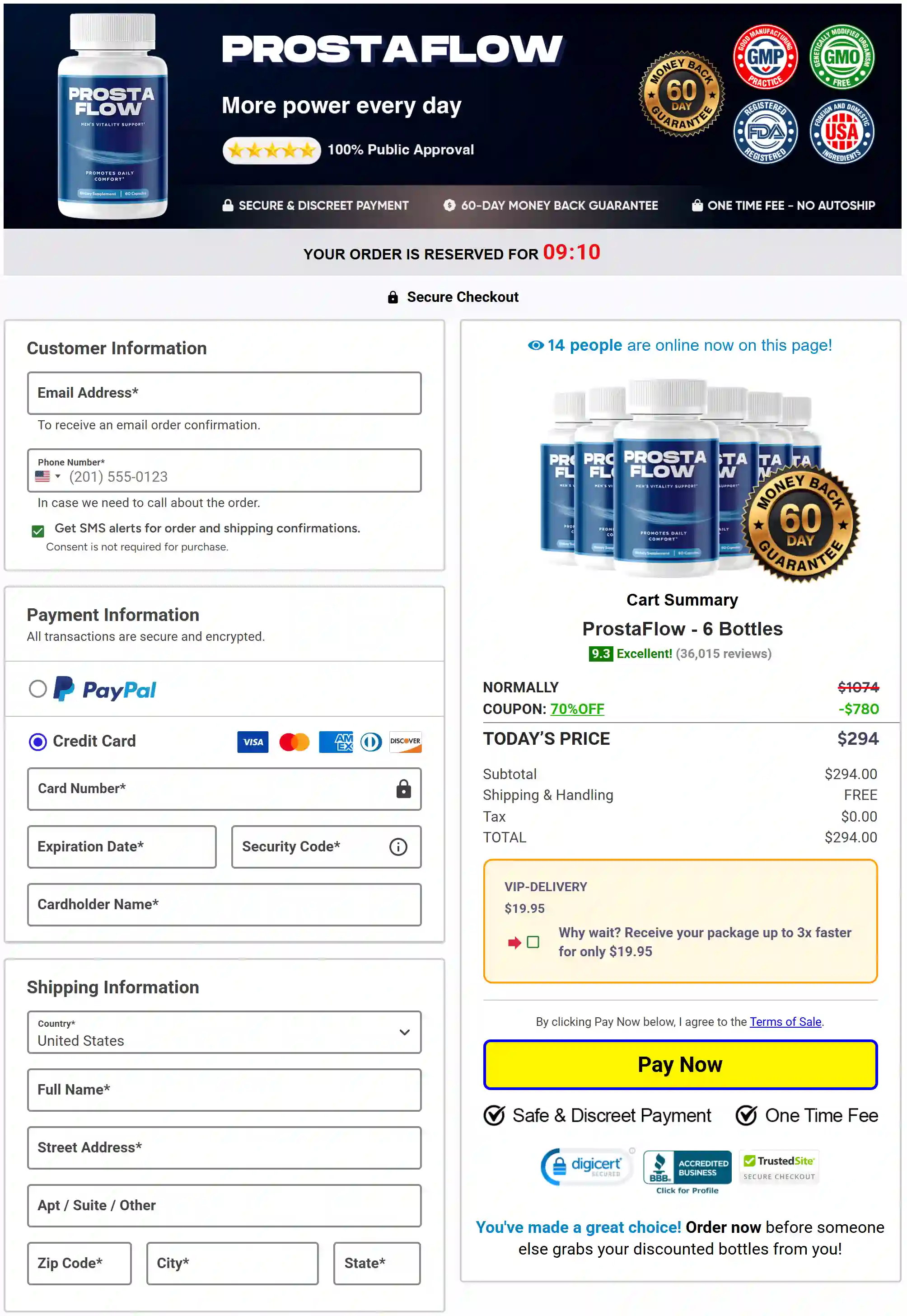 secure checkout page
